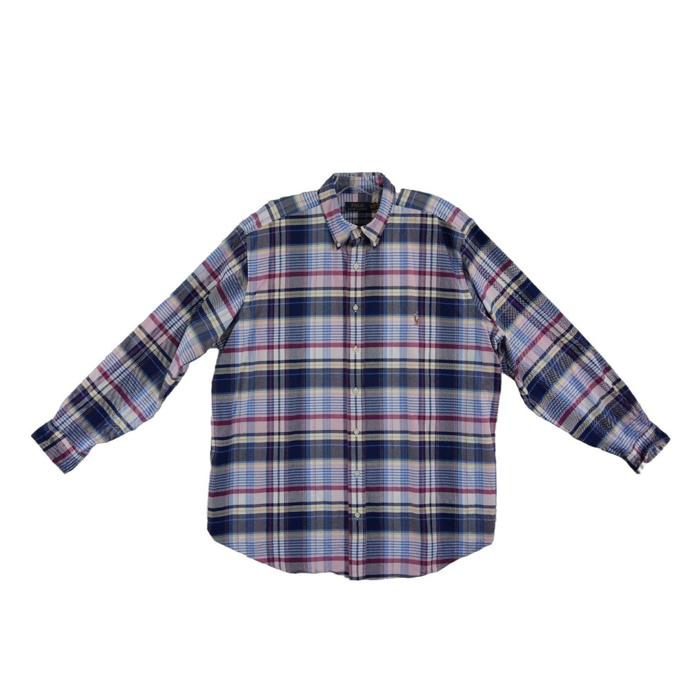 Polo Ralph Lauren Plaid 100% Cotton Button Down Shirt Men's Size 1XB Multicolor